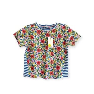 Mini Boden Size 4-5 Lightweight Floral And Stripe Top - NWT, New With Tag